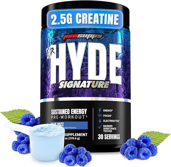 ProSupps Mr. Hyde Signature,Pre Workout Powder Creatine,(Blue Razz, 30 Servings)