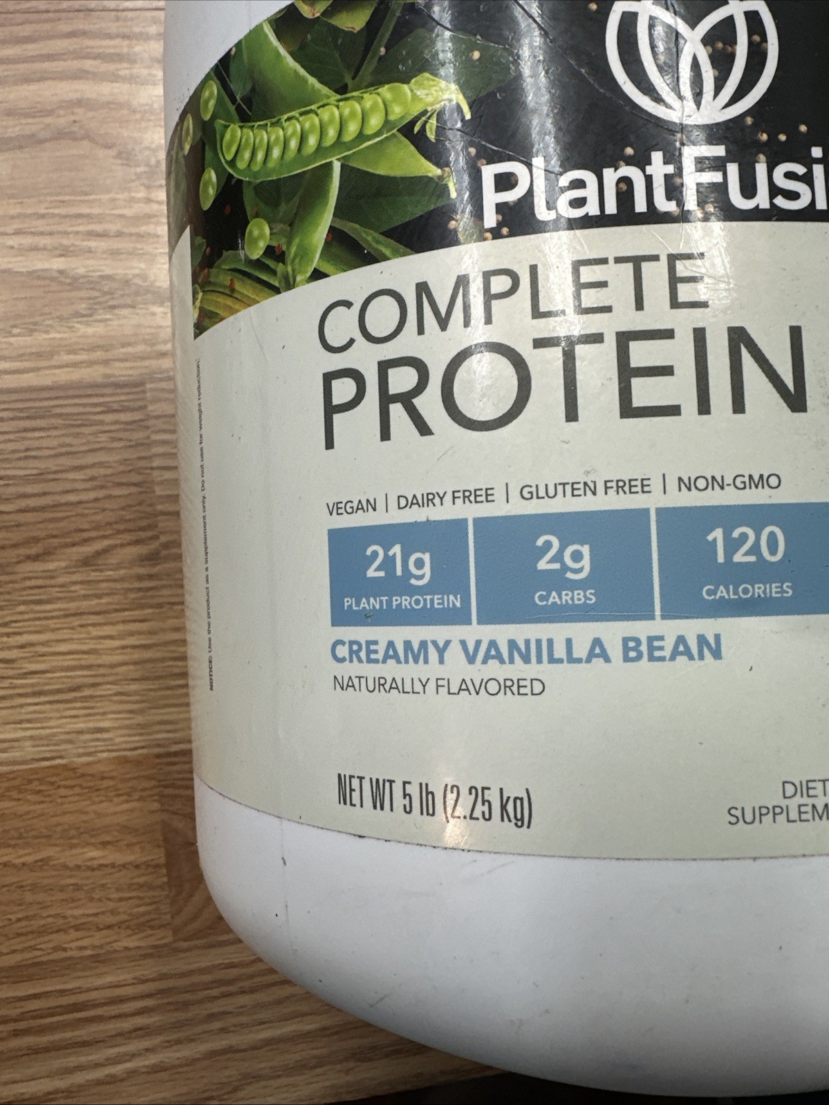PlantFusion Complete Protein Powder, Creamy Vanilla Bean, 5 lb Dented 10/28