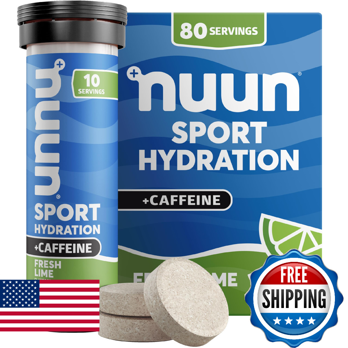 Nuun Electrolyte Drink Tabs Energy Fresh Lime 8 Count 1.9 Ounce 1170108 Nefl 8
