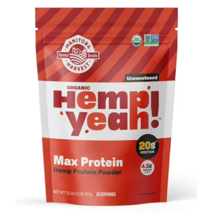 Manitoba Harvest Organic Hemp Yeah! Max Protein Unsweetened 32 oz (Pack of 2)