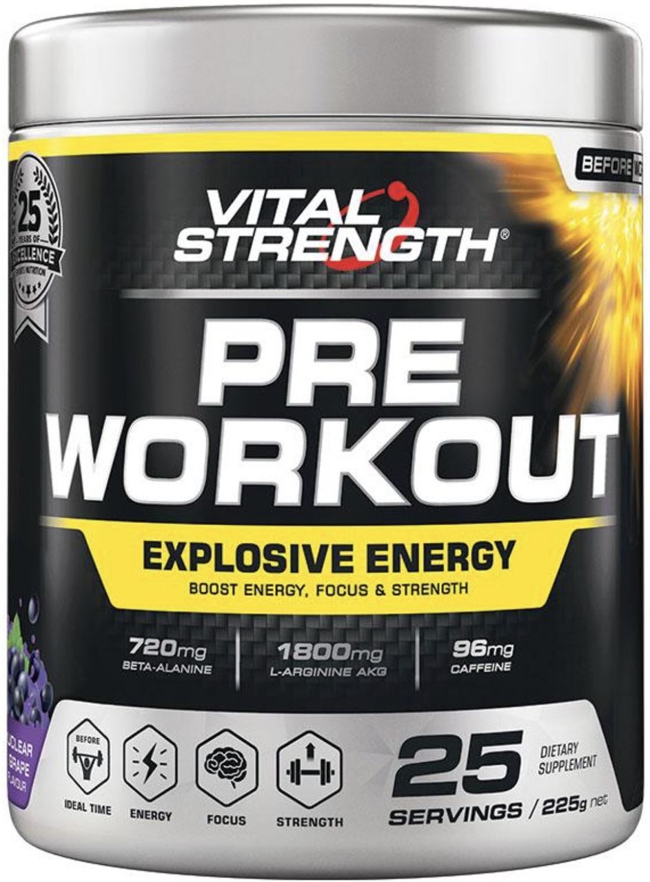 VitalStrength Pre-Workout Nuclear Grape 225g
