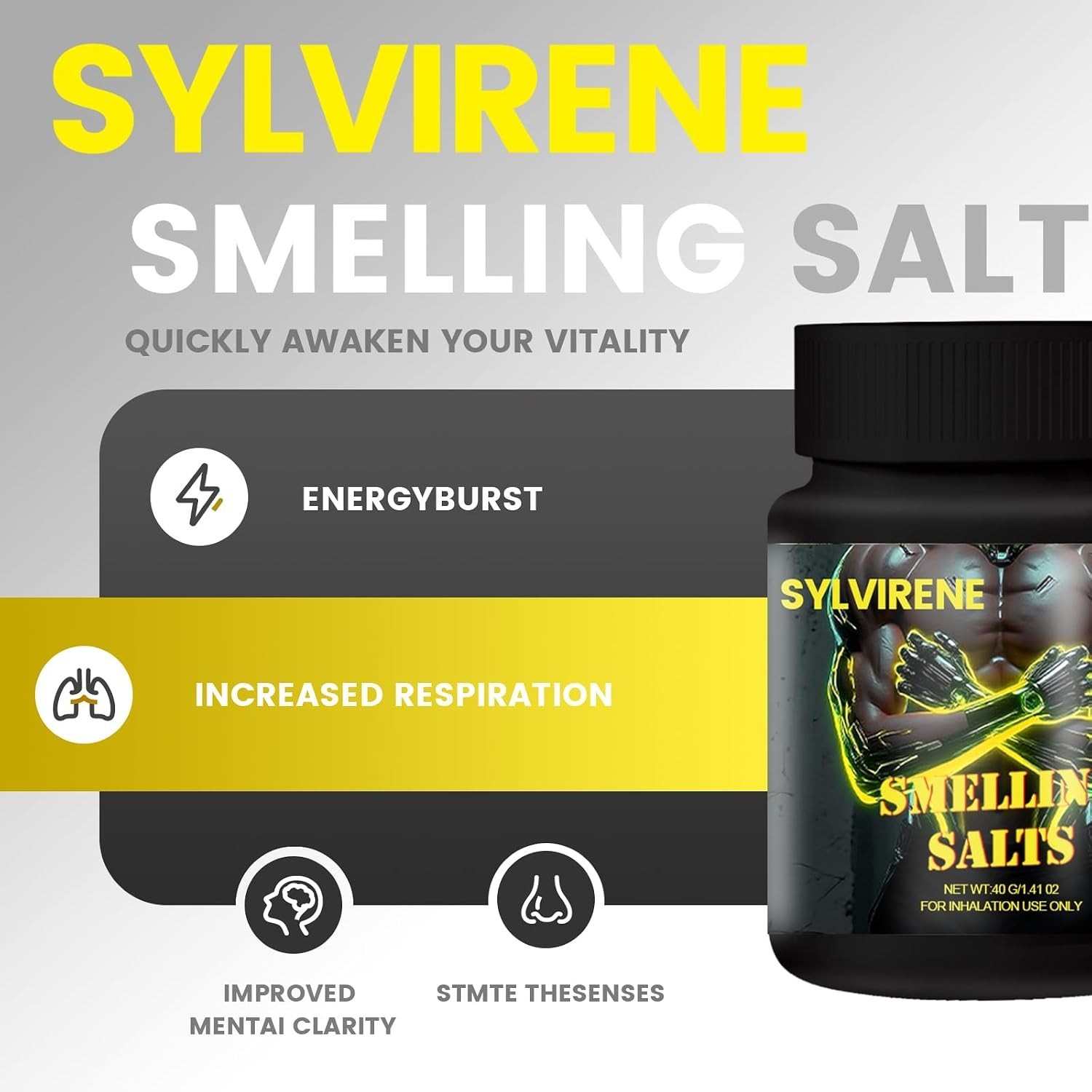 Smelling Salts for Athletes – Strong Inhalants for Powerlifting, Sports – 40g