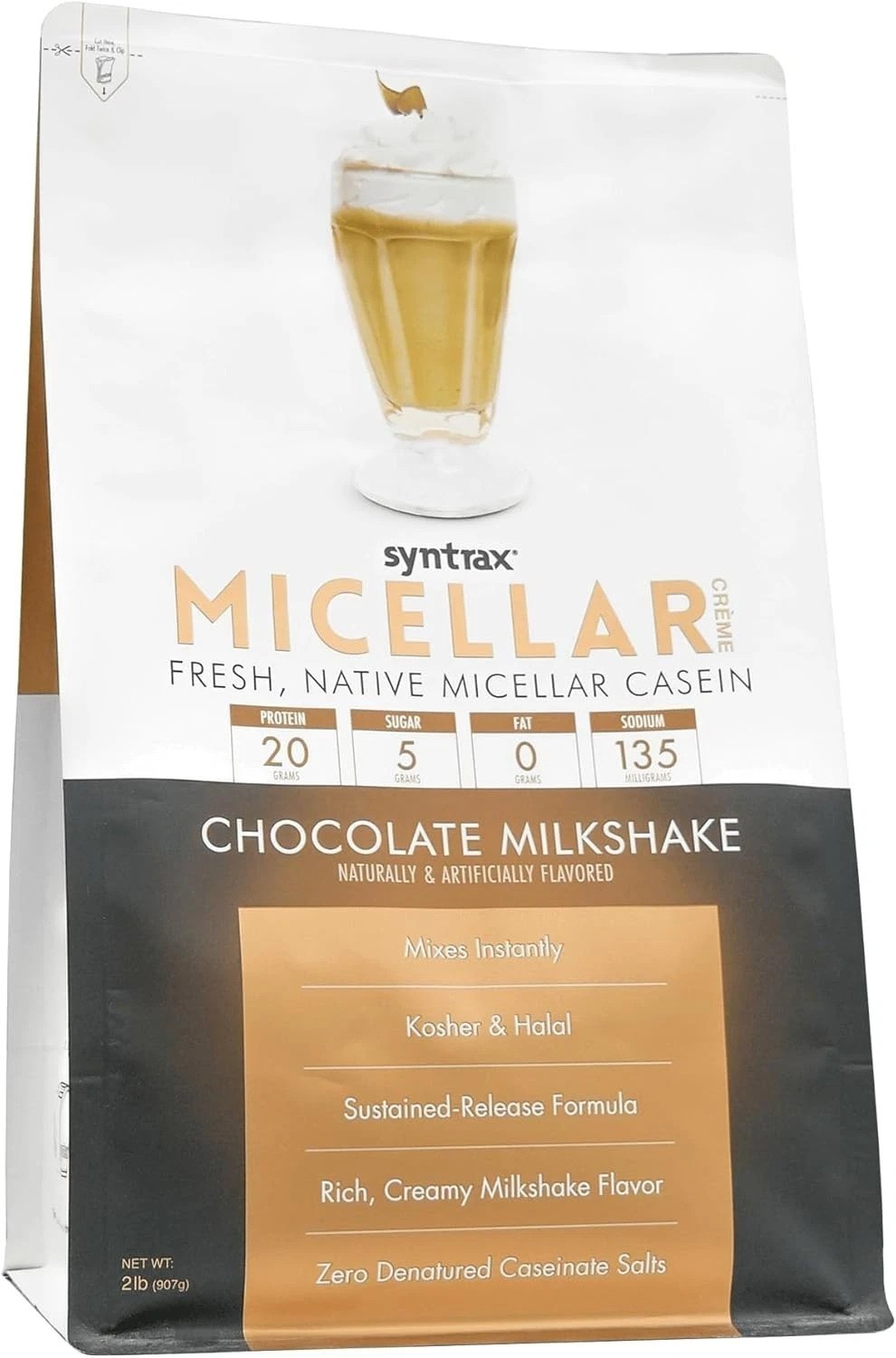 Native Micellar Casein Protein – 2 lb Chocolate Milkshake for Muscle Recovery