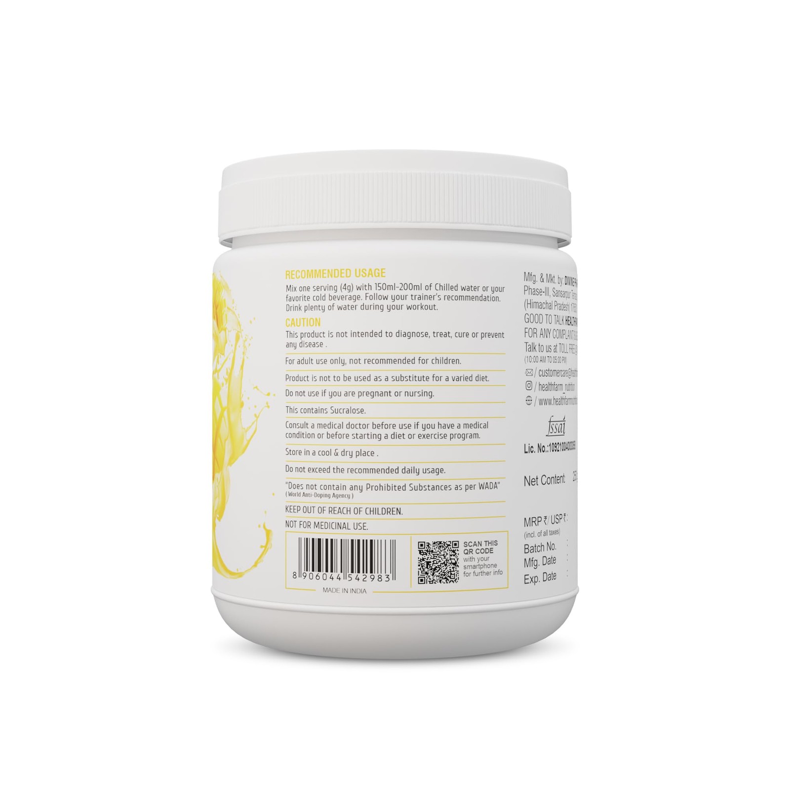 Healthfarm Crea3x 250g | 3g Creatine 62 Servings