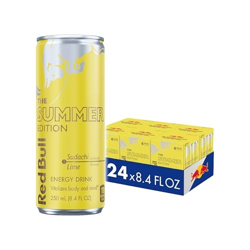 Summer Edition Energy Drink, with 80mg 8.4 Fl Oz, 24pk, (6×4) Sudachi Lime