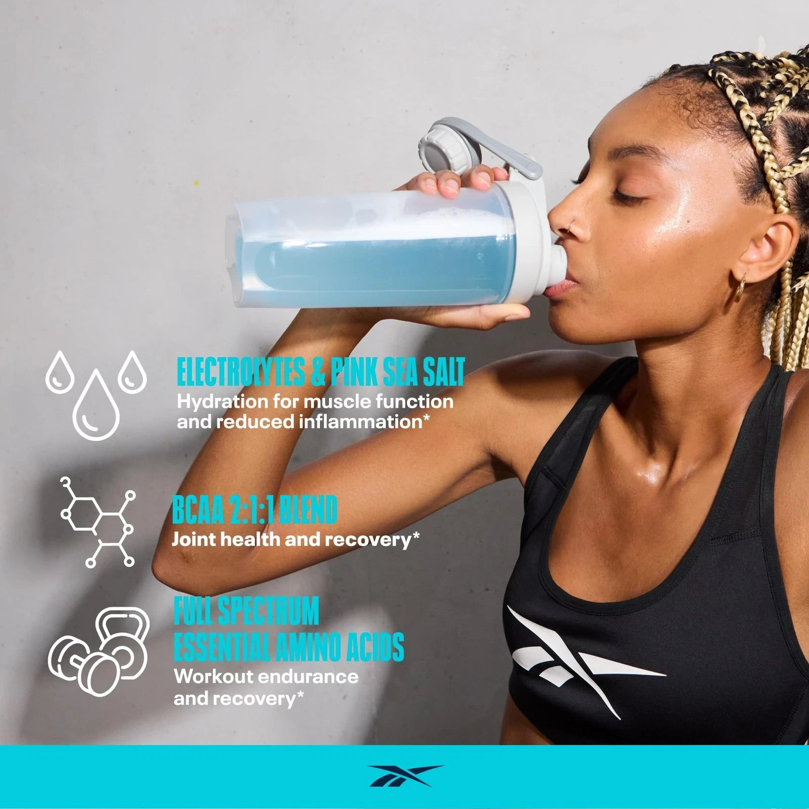 Reebok REECover Amino Acids + Electrolytes | 8g EAAs 5g BCAAs Hydration Matri…