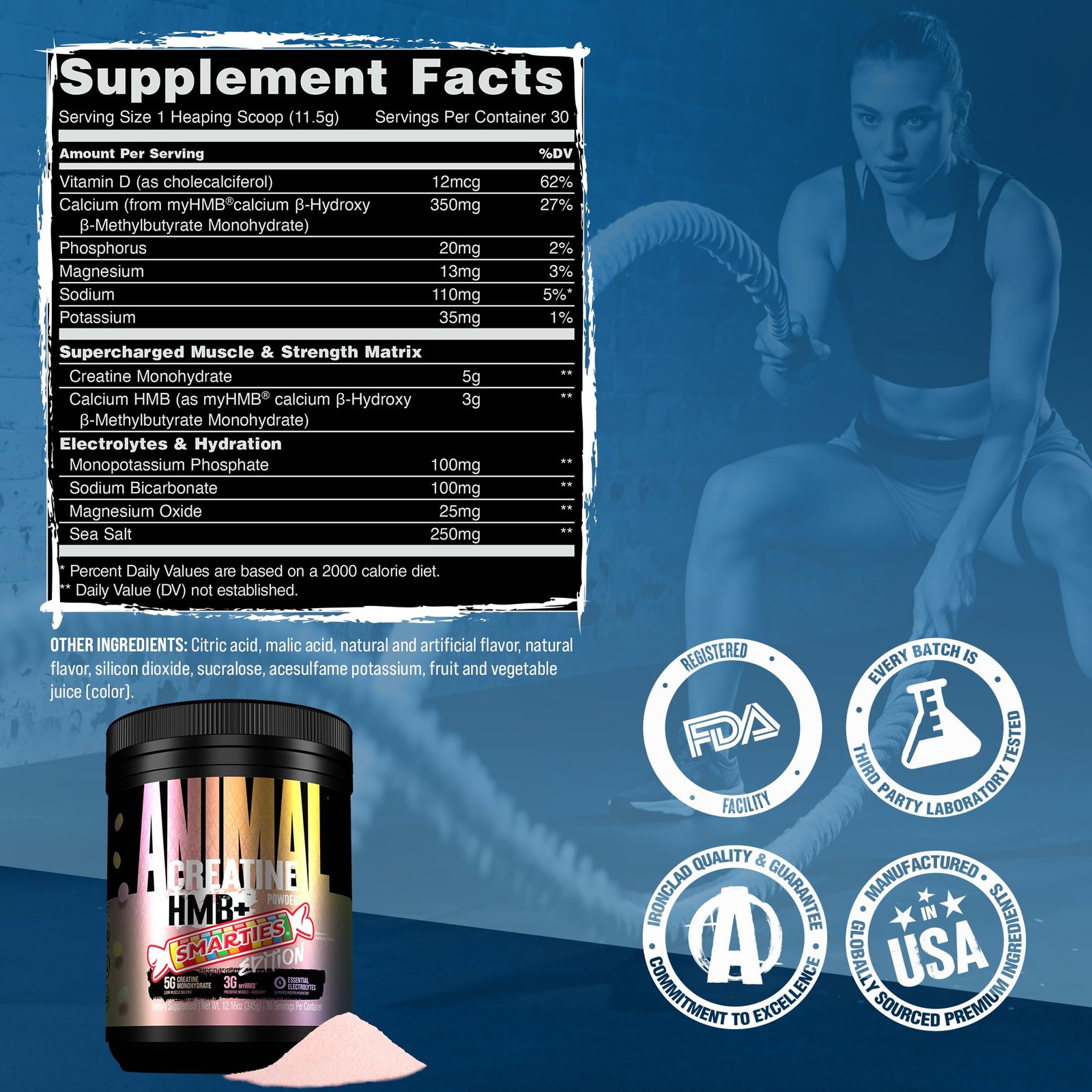Animal Creatine HMB Powder x Smarties 3g myHMB + 5g Creatine Monohydrate Pow…