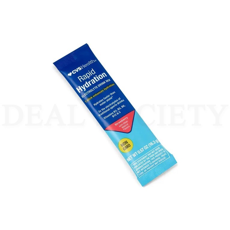 CVS Health Rapid Hydration Electrolyte Drink Mix Strawberry 10 ct Each Lot of 8