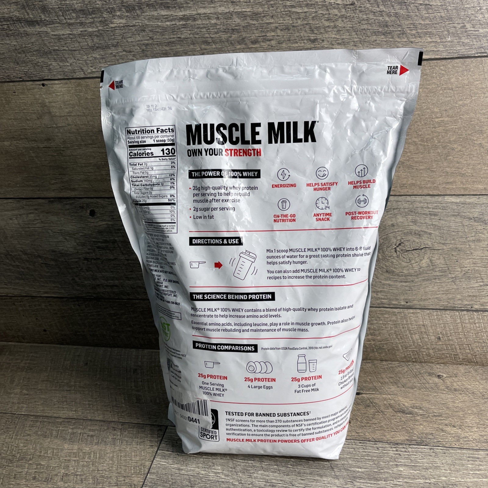 muscle milk protein powder 5 lb vanilla 68 servings exp 6/2027