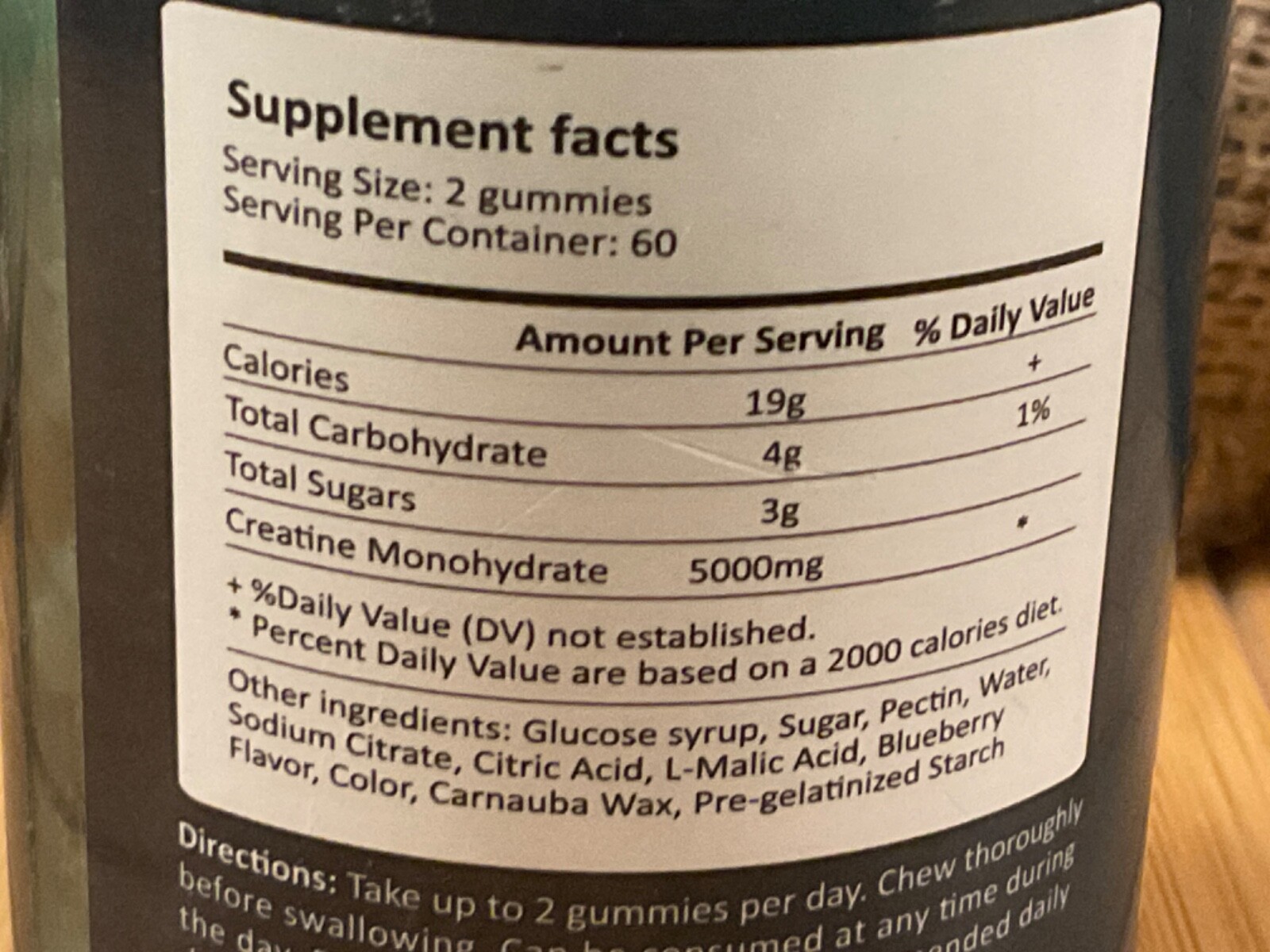 RIAMU-Creatine Monohydrate Gummies 60 Count Blueberry Flavor New Exp. 10/25