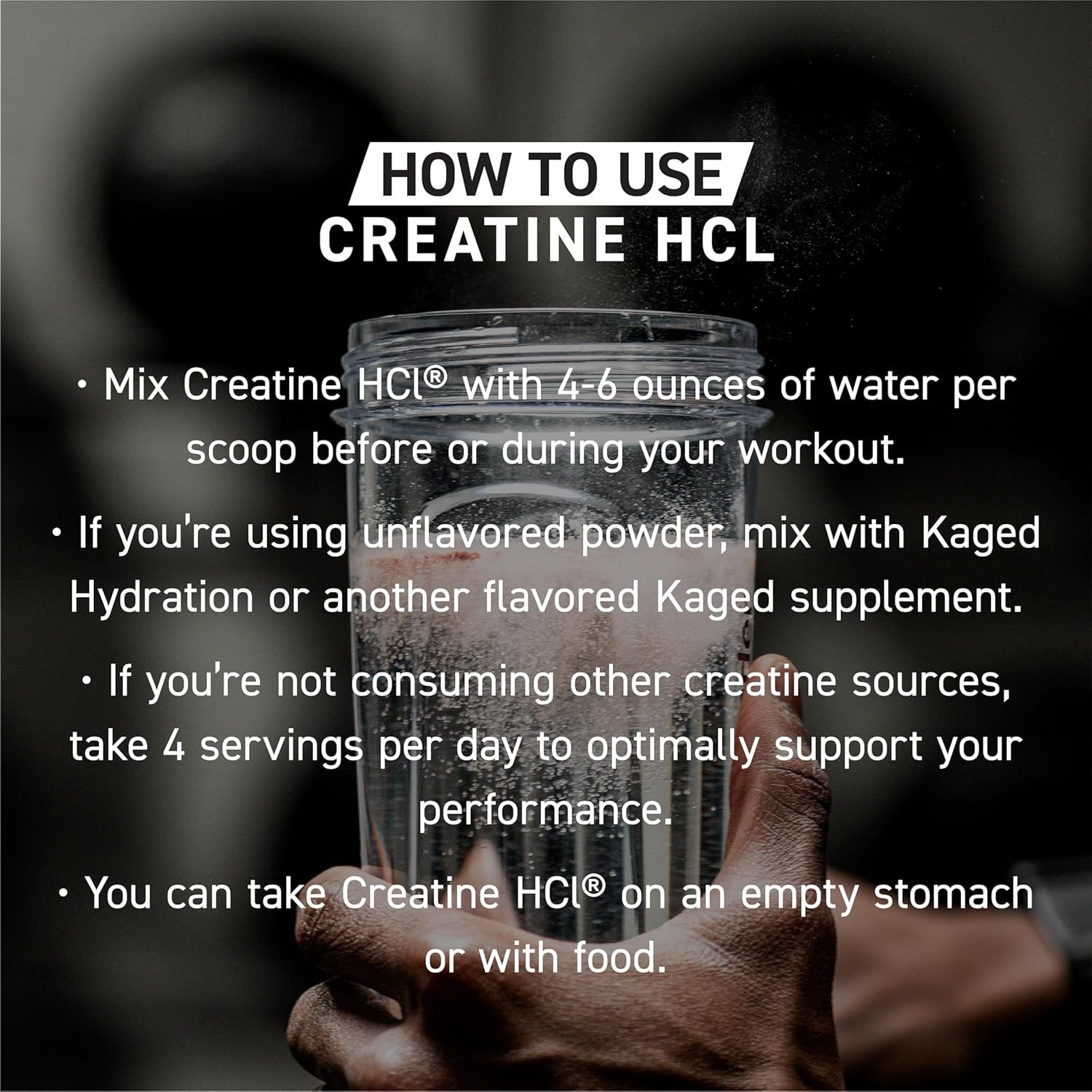 Highly Soluble Creatine HCl Powder – 750mg, 75 Servings for Optimal Performance