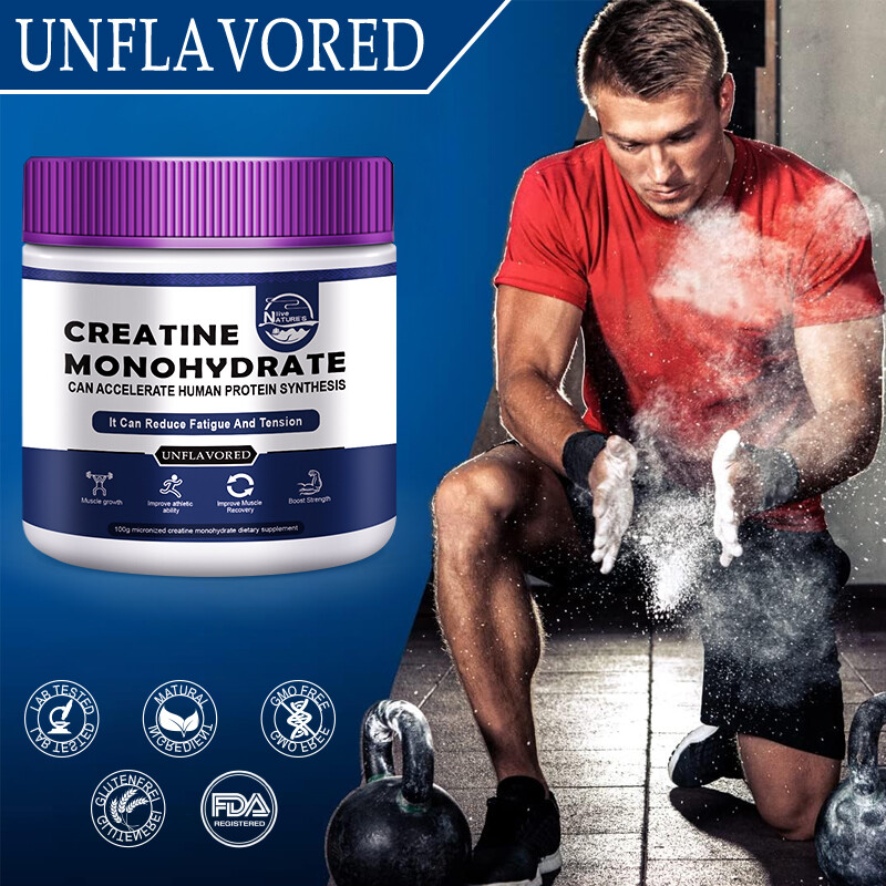 Creatine Monohydrate Powder Muscle gain (Micronized) 5g per serv 100g Unflavored