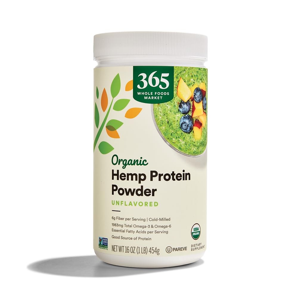 365 by Whole Foods Market, Organic Hemp Protein 1 Pound (Pack of 1), Red-5680