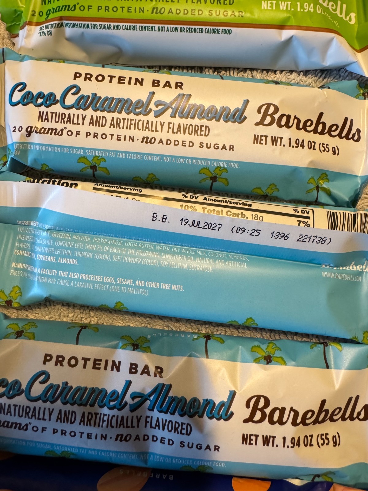 50 Barebells PROTEIN Bar COOKIES Banana BIRTHDAY, Key Lime, MINTY Caramel PEANUT