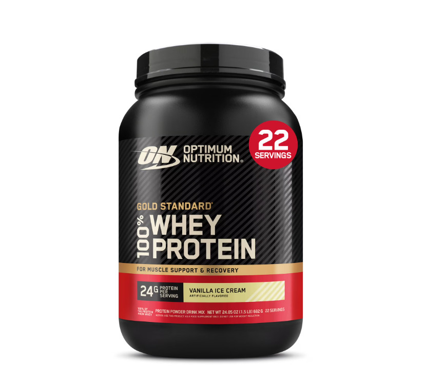 Optimum Nutrition, Gold Standard 100% Whey Protein Powder, Vanilla Ice Cream, 22