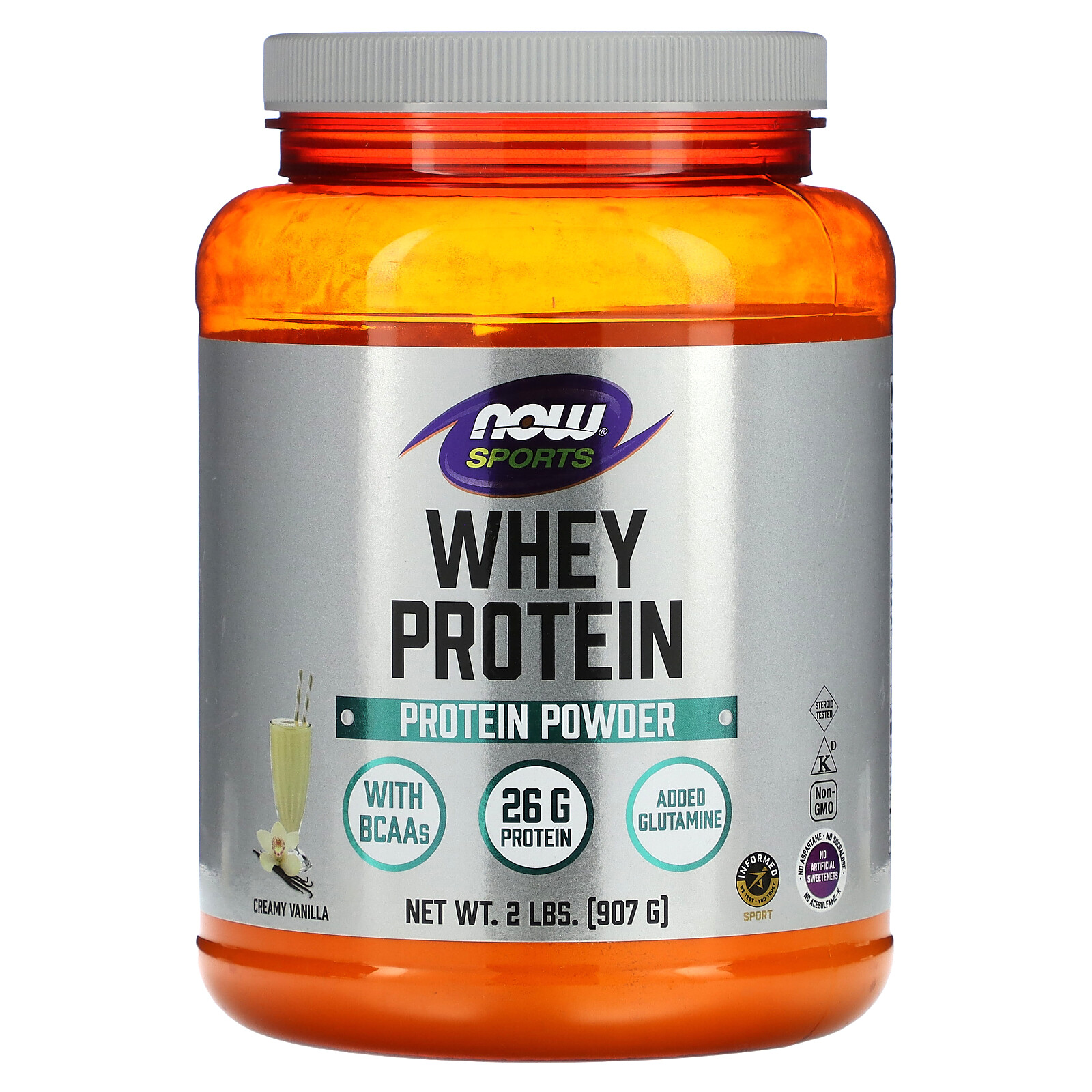 Whey Protein Powder, Creamy Vanilla, 2 lbs (907 g)