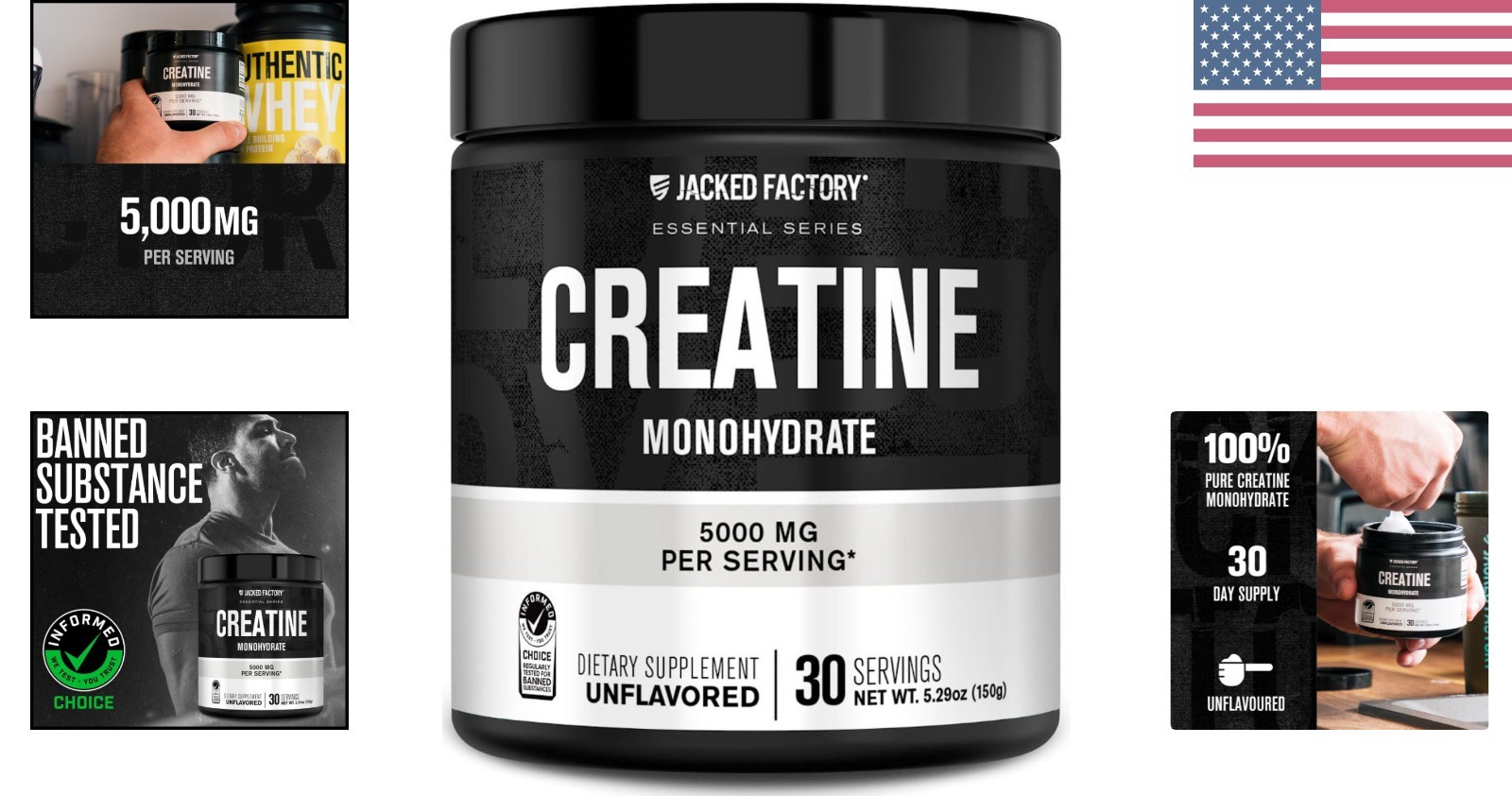 30 Servings of High-Quality Creatine Monohydrate 150g – Perfect Daily Supplement