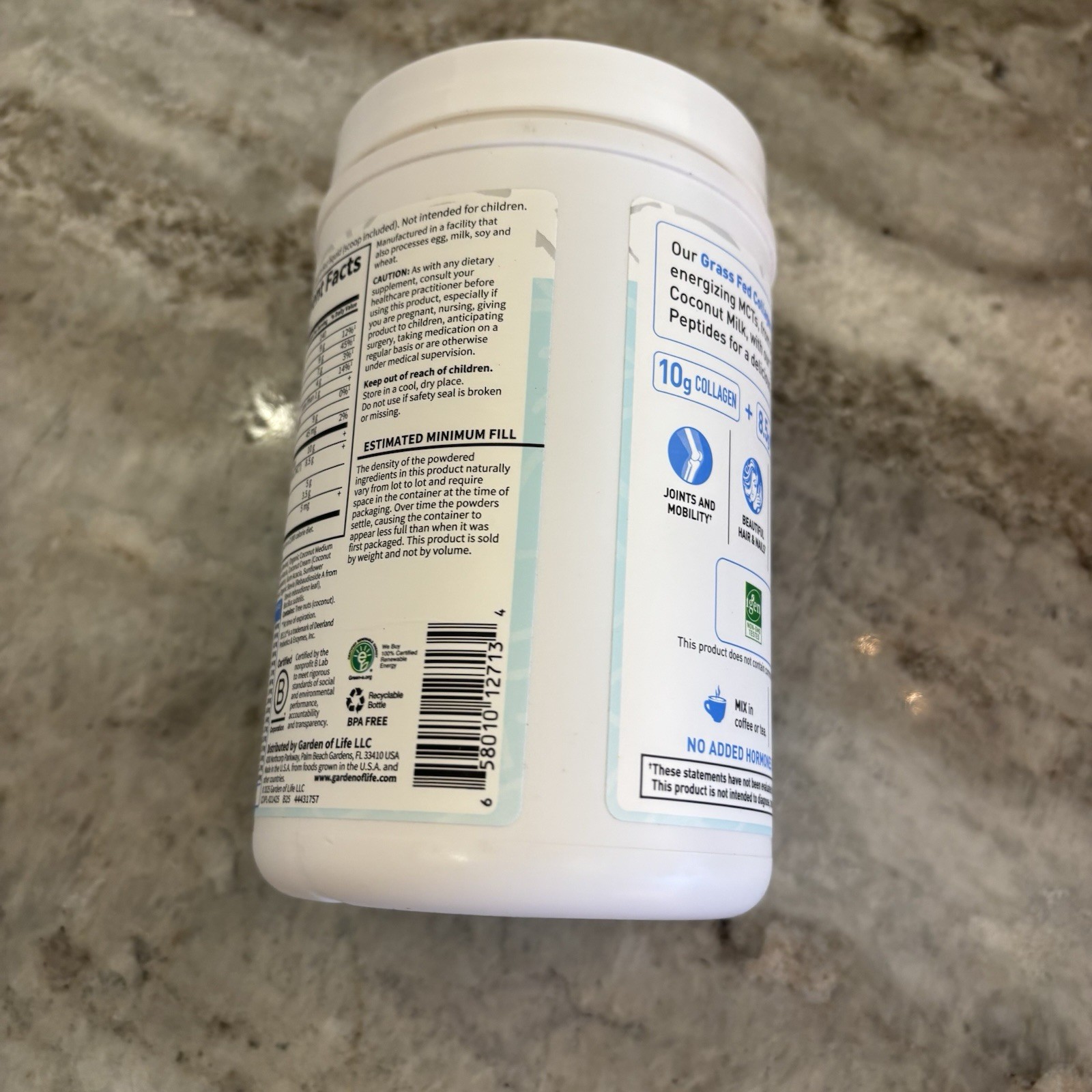 Garden of Life Grass Fed Collagen Creamer Powder – Creamy Vanilla, 12 Serv EXP27