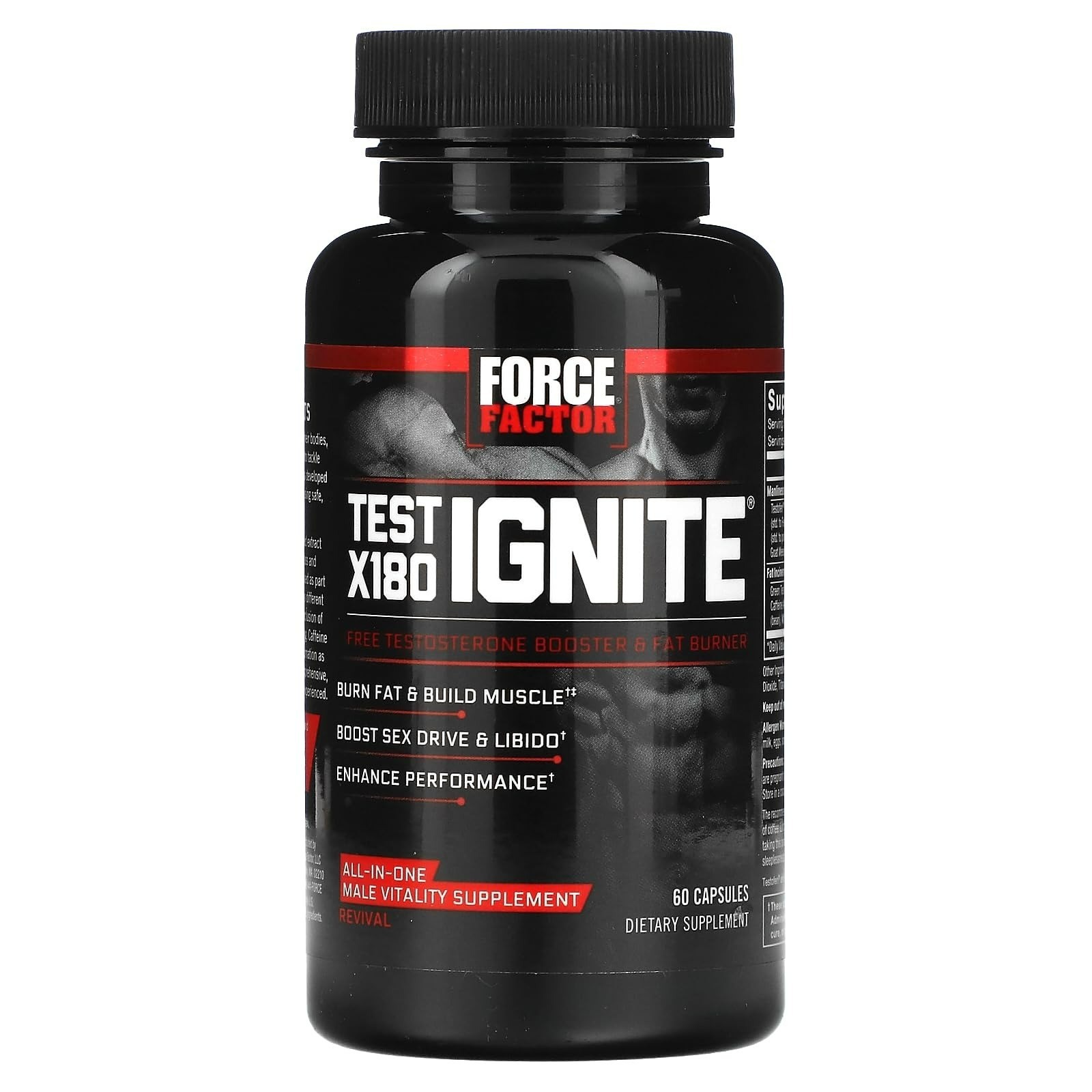 Force Factor Test X180 Ignite Testosterone Booster for Men 60 Count