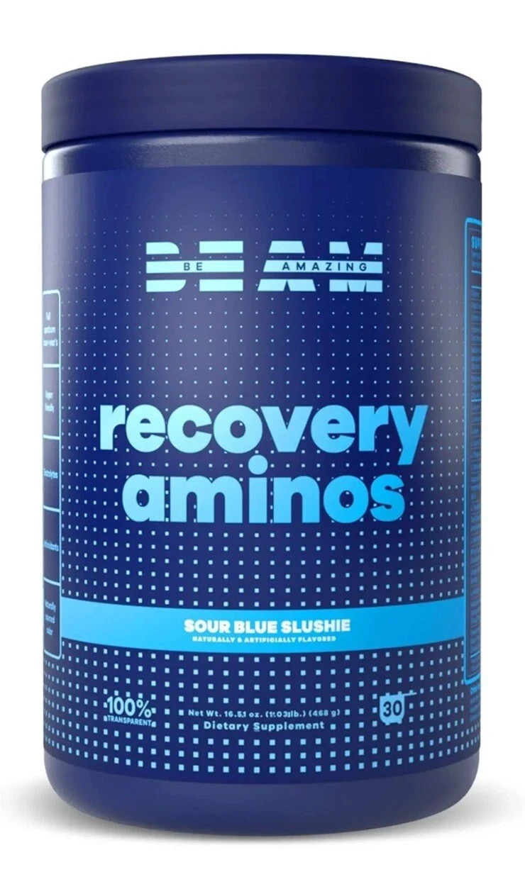 6) BEAM Recovery Aminos Powder BCAAs EAAs Sour Blue Slushie – Sealed – Exp 11/24
