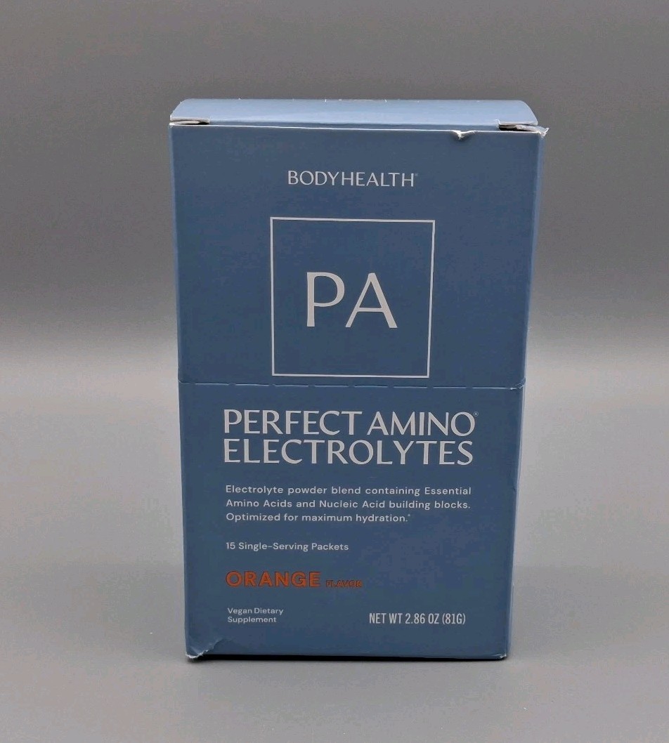 Body Health Perfect Amino Electrolytes 15 Single Packets ORANGE Flavor Exp 11/27