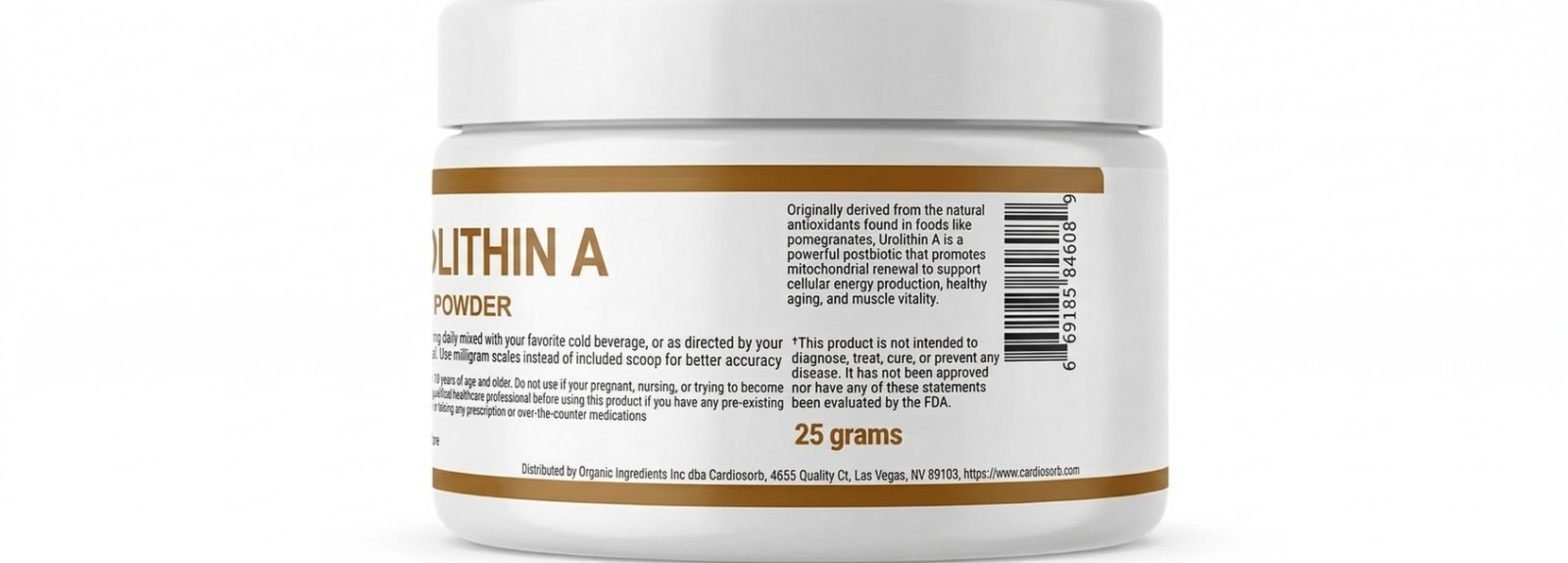 Urolithin A Powder, 25 Grams, 50 serving per container
