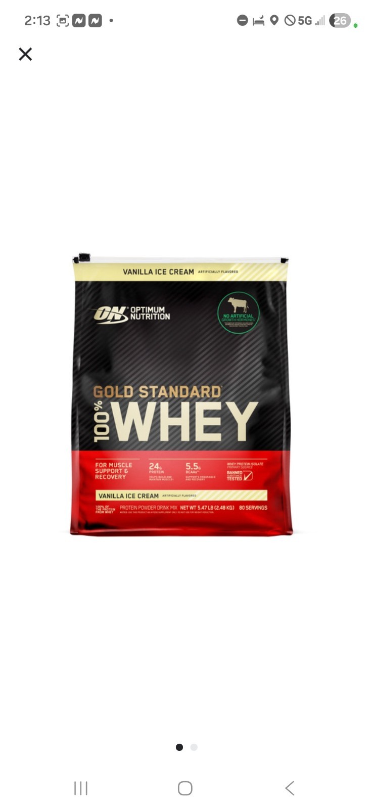 Optimum Nutrition Gold Standard Whey 2 Pack Extreme Chocolate Vanilla 11.1 lb