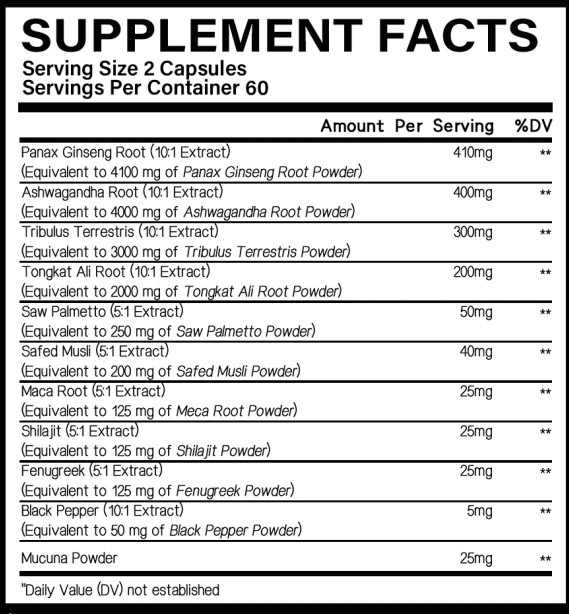 Panax Ginseng Support Supports Muscle Growth Increased Energy 120 Capsules