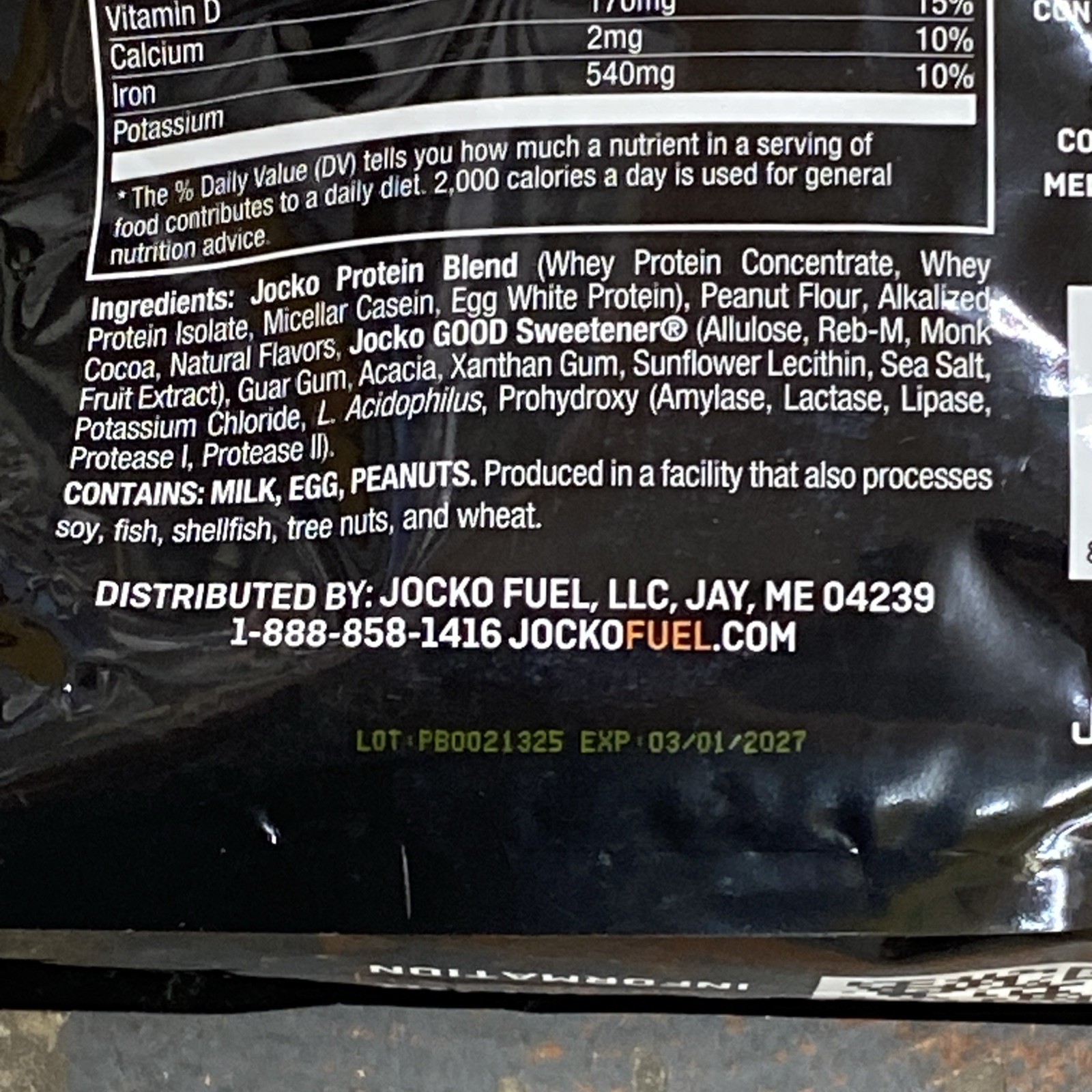 Jocko Fuel Molk Protein Powder Chocolate Peanut Butter 2.5 LB Exp 03/2027