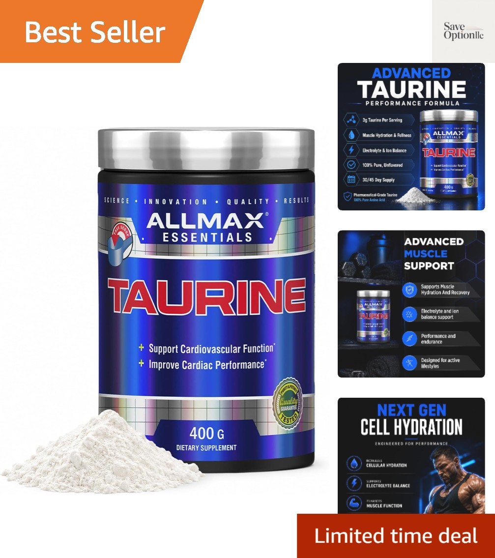 Essentials Taurine – 400 g Powder – Cell Volumizer – Improves Focus & Energy …