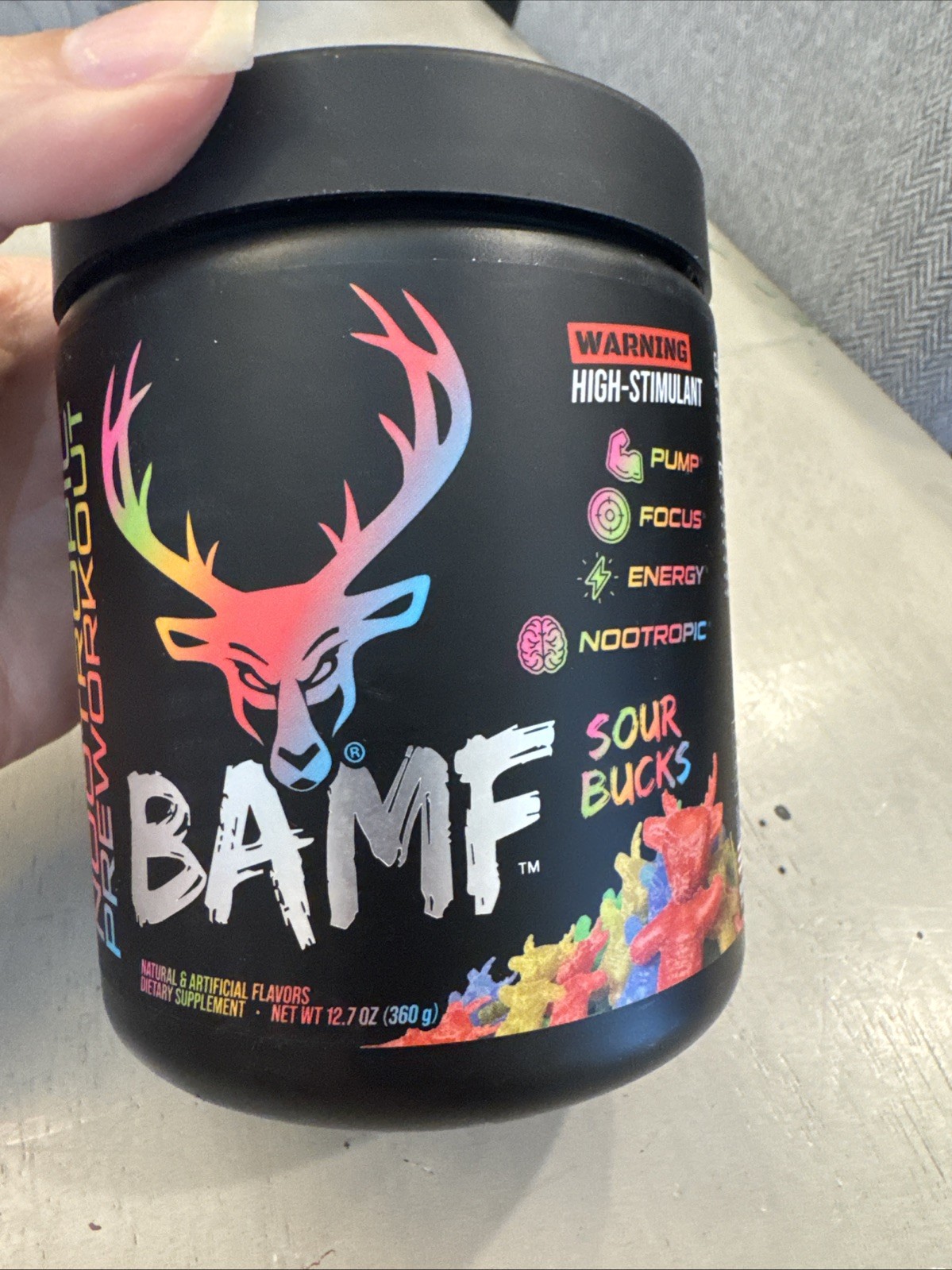 Bucked Up BAMF High Stimulant Nootropic Pre-Workout Energy, Pump, Focus, 30