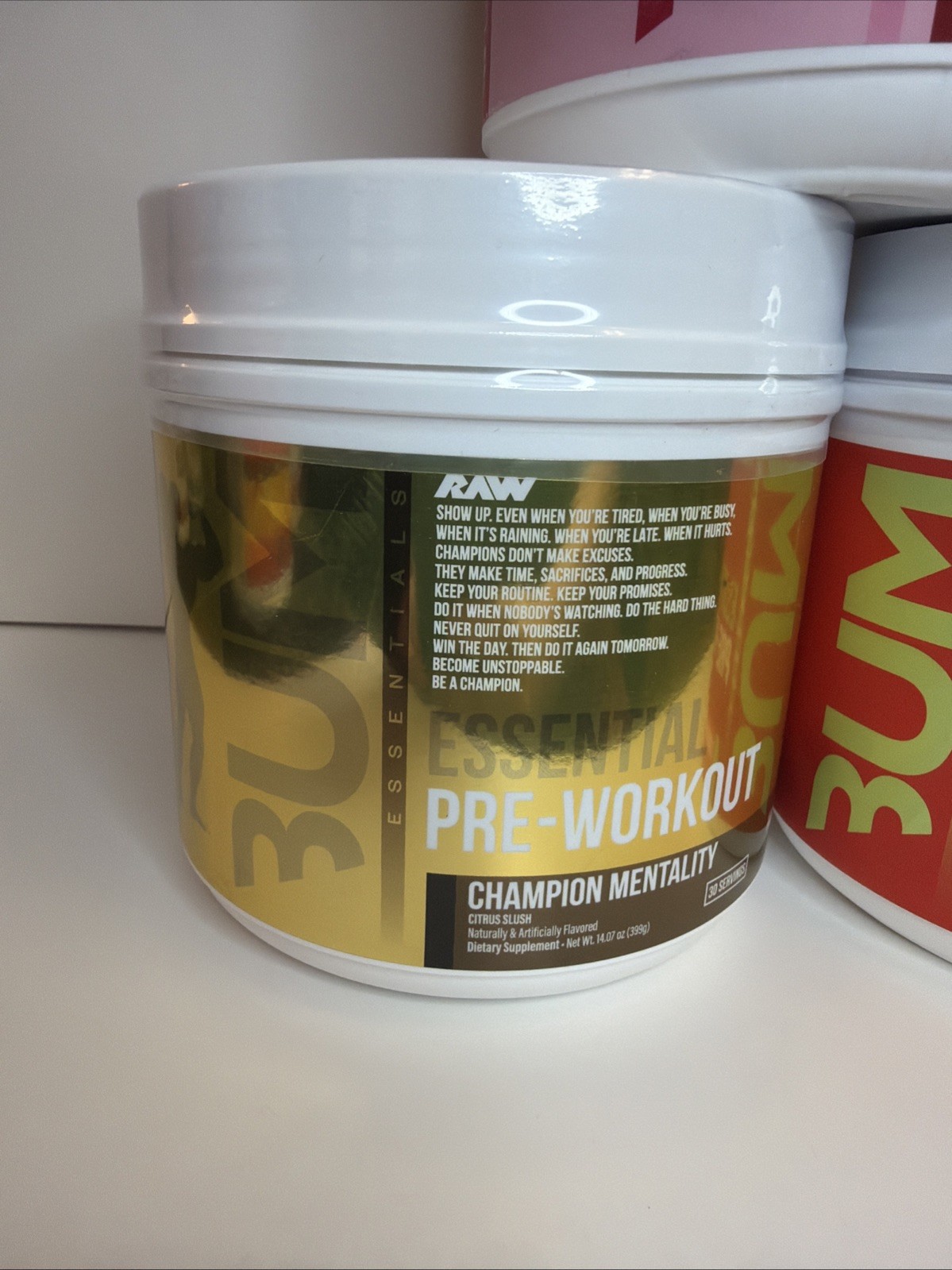 Raw Nutrition BUM Essential Pre-Workout – BUNDLE SET OF 3 – 20 Servings Each NEW