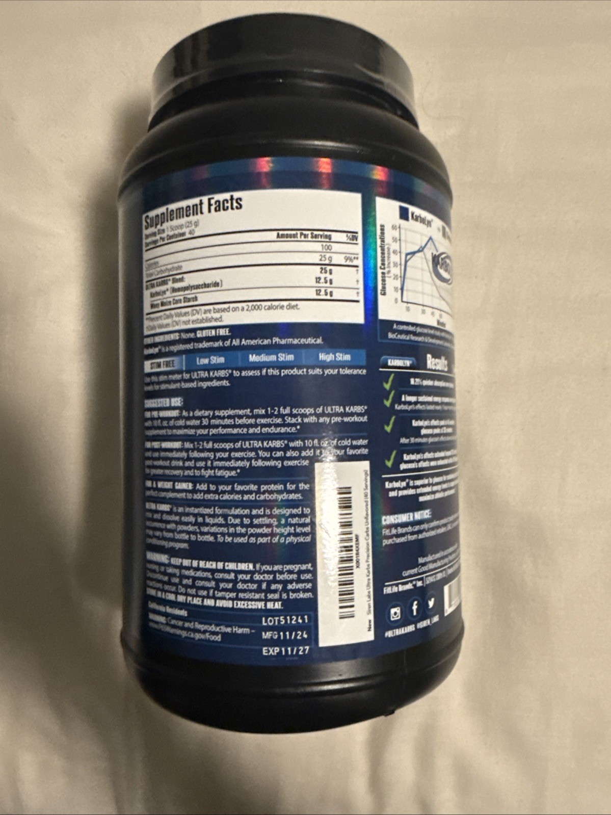Siren Labs Ultra Karbs Mass Gainer Post Workout Muscle Builder Healthy Carb L…