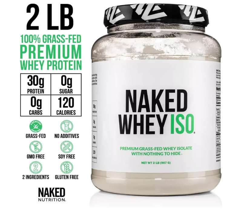 NAKED Whey Isolate Protein, Unflavored, Zero Carb, 28 Servings