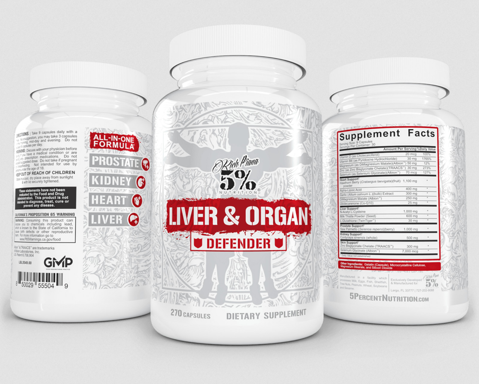 RICH PIANA 5% NUTRITION LIVER AND ORGAN DEFENDER 270 Capsules Cycle Support PCT