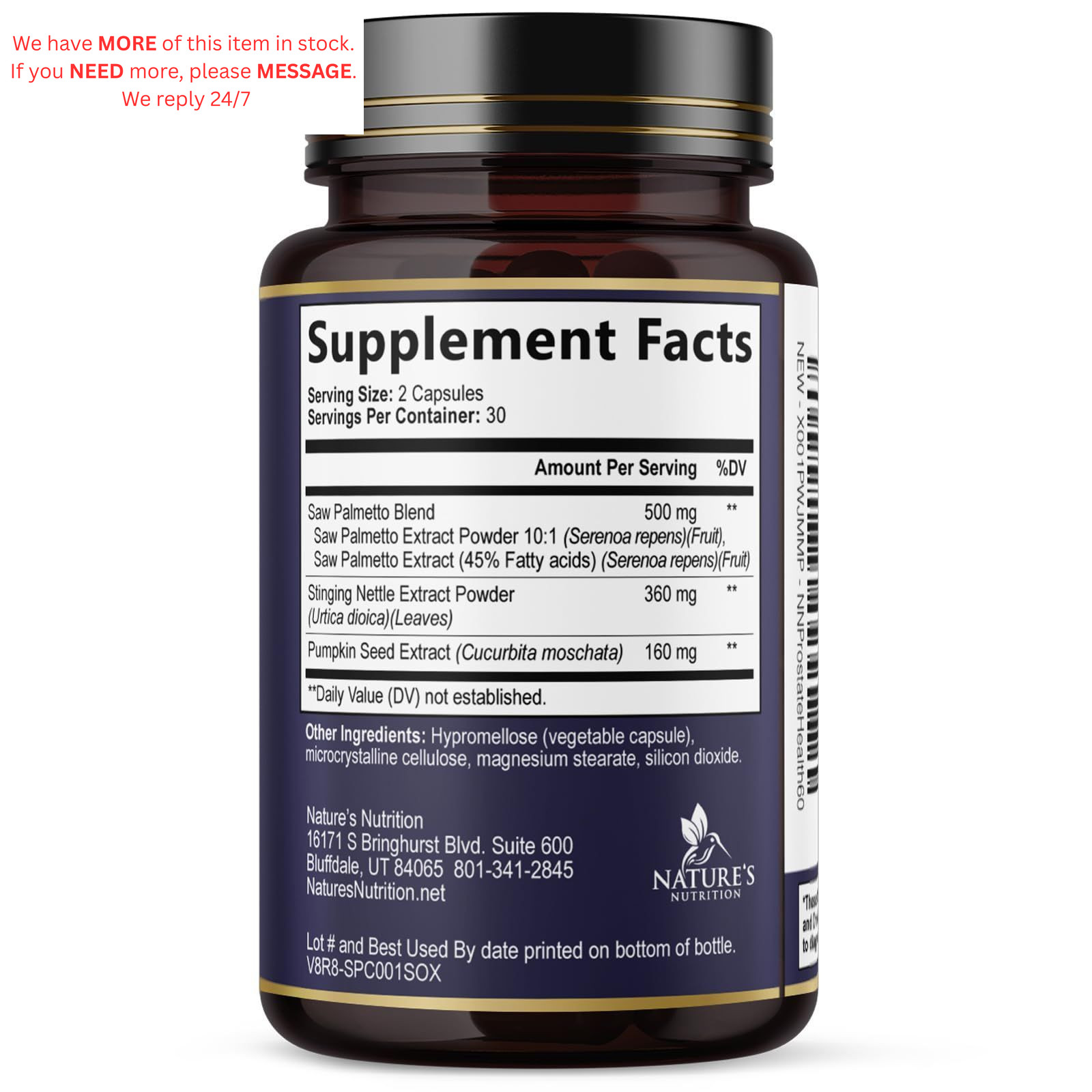 Prostate Health Supplements for Men – 3X Strength with 60 Count (Pack of 1)