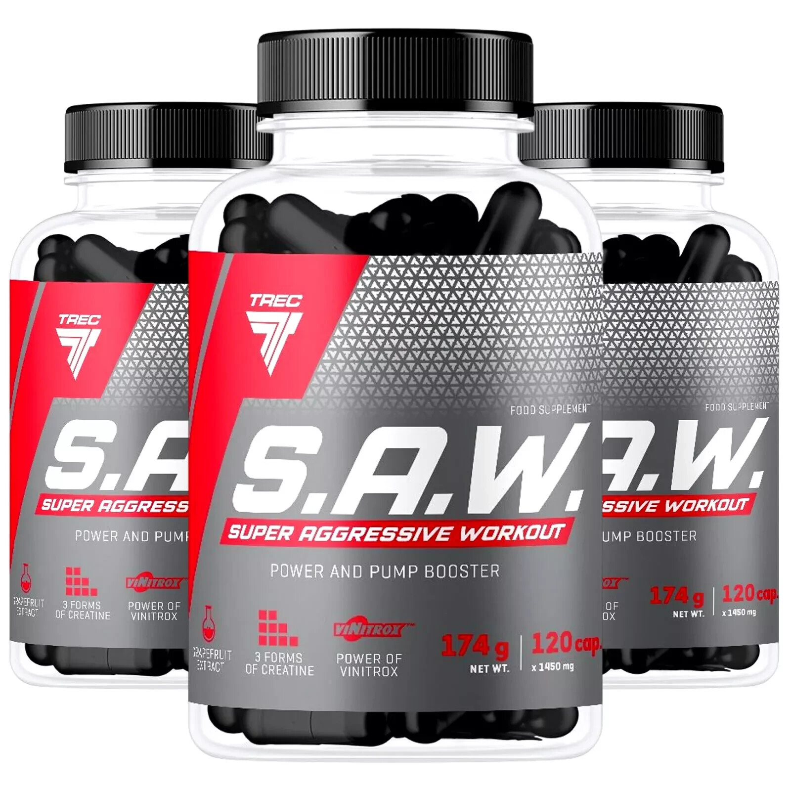 Trec Nutrition SAW 120 Capsules Powerful Pre-workout Booster Pills – Energy Pump