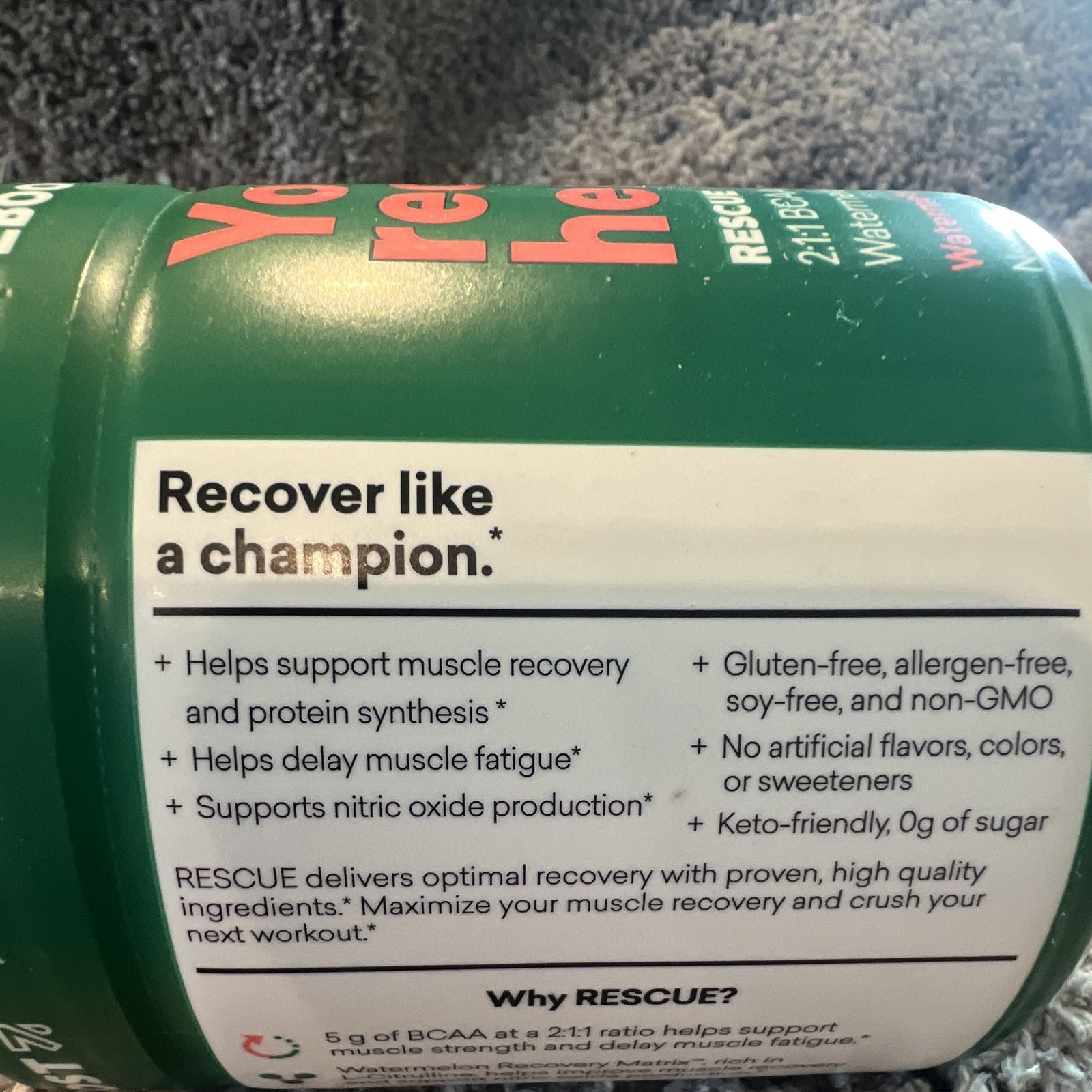 EBOOST Rescue BCAA 2:1:1 Powder Watermelon 8.74oz (248g) 20 Servings