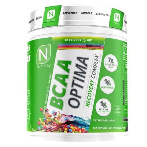 Fuel Your Recovery with NutraKey BCAA Optima – No Sugar, No Carb, Rainbow Flavor