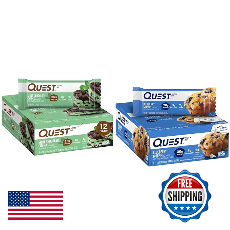 Quest Nutrition Mint Chocolate Chunk Protein Bars High Protein Carb Gluten