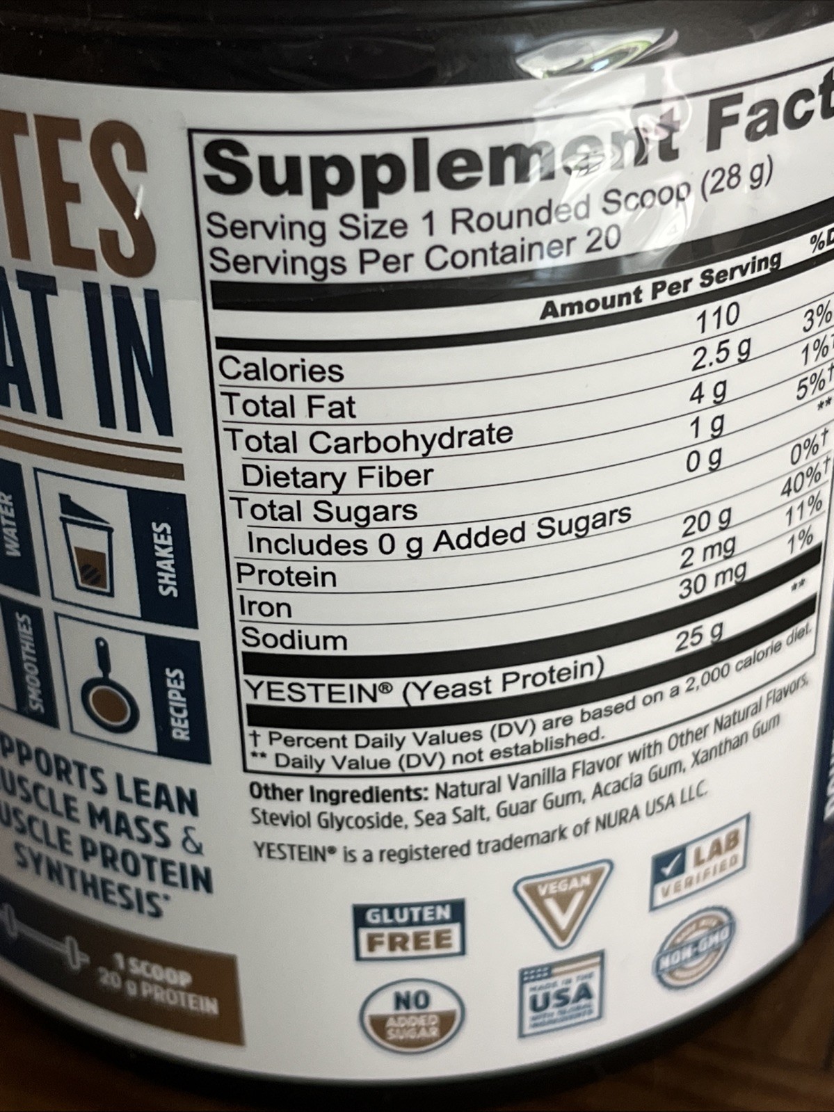 Zhou Complete Protein Vanilla 100% Vegan Protein 19.9 oz