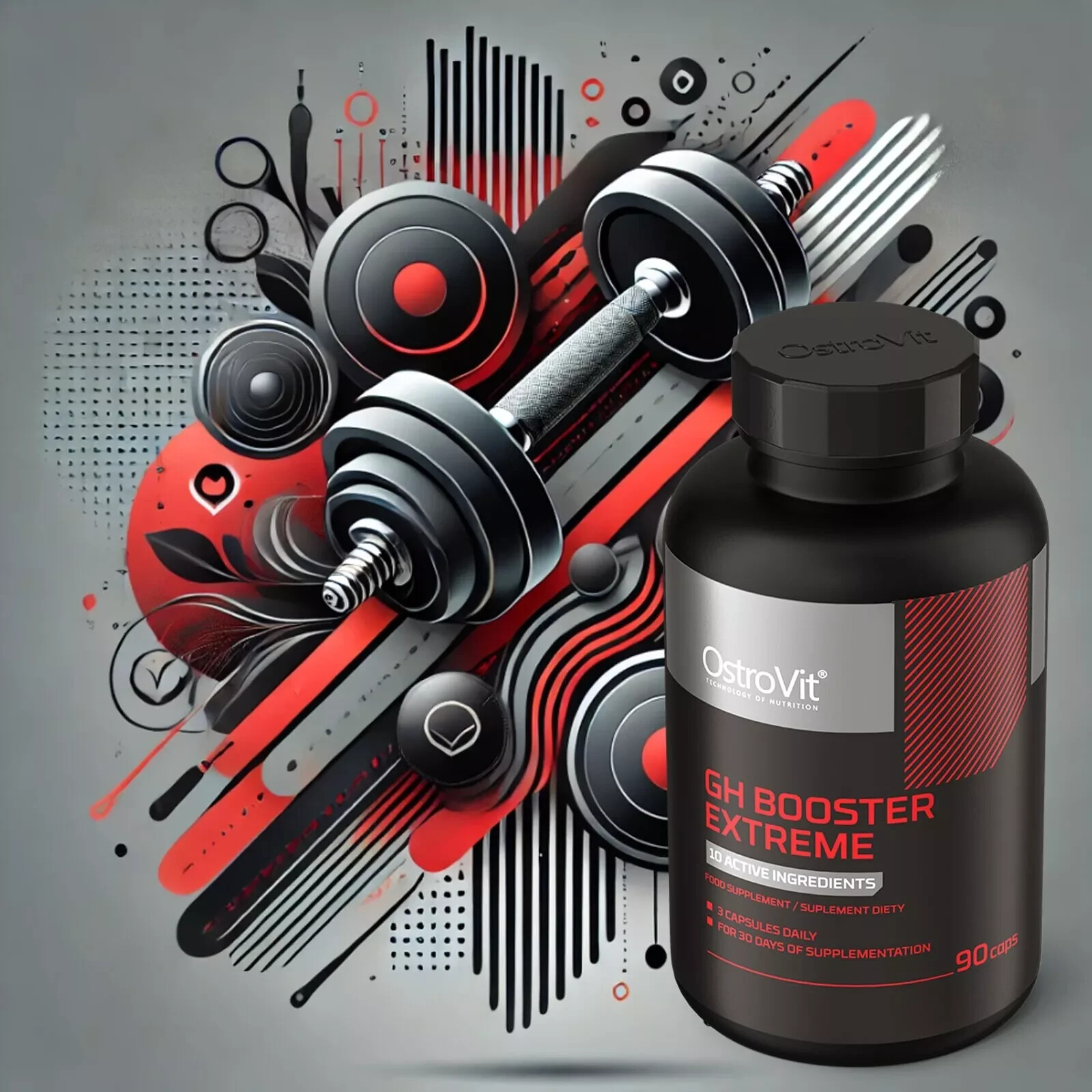 GH BOOSTER XTREME -10 powerful active ingredients to build muscle mass + TESTO