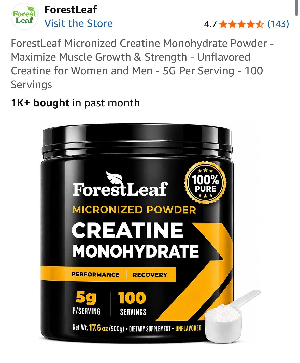 Micronized Creatine Monohydrate Powder Max Muscle Growth & Strength 2-Pack