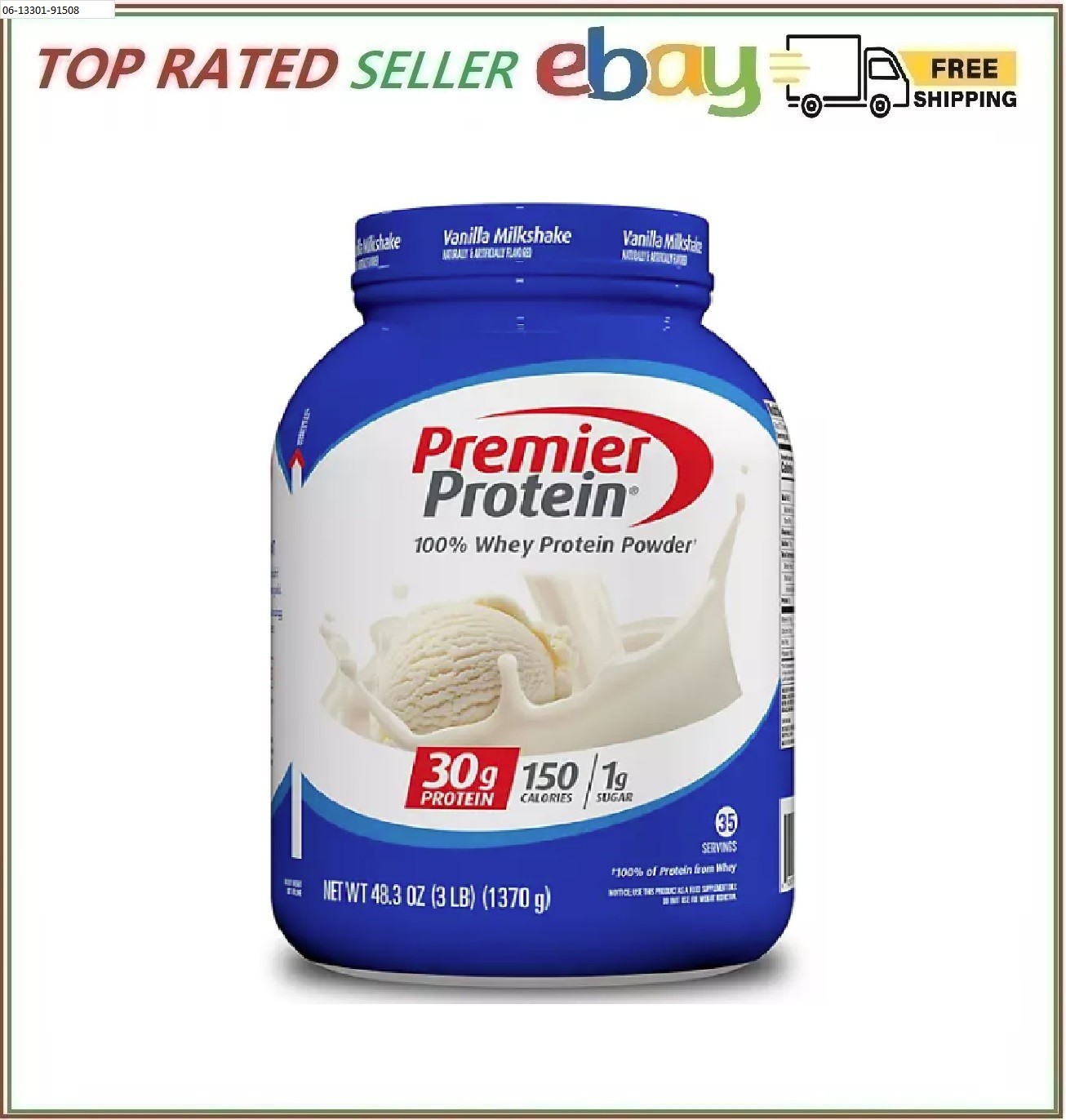 Premier Protein 30g High Protein Powder, Vanilla Milkshake, 3 lbs.