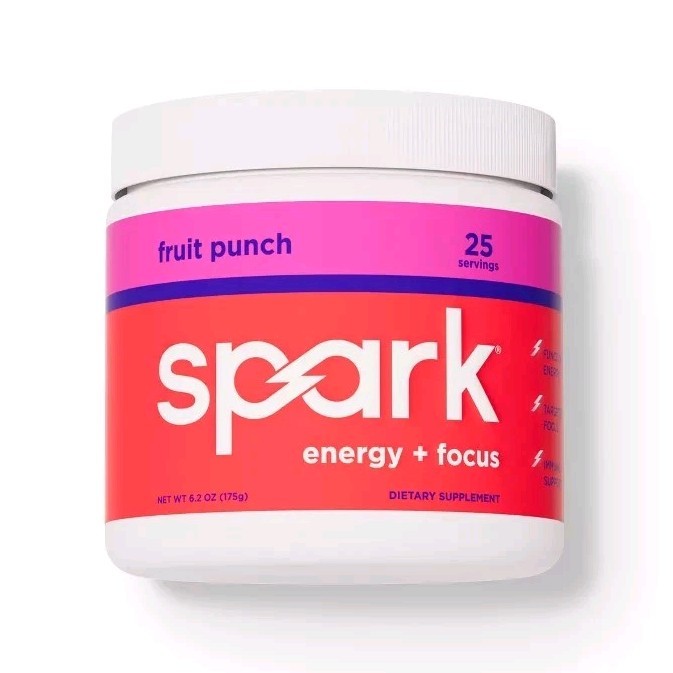 Spark Energy + Focus Powder Fruit Punch Zero Sugar Vegan 25 Servings 6.2 oz