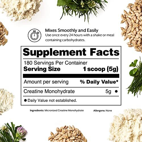 ProMix Creatine Monohydrate Powder Unflavored 5g 180 Servings Muscle Strength