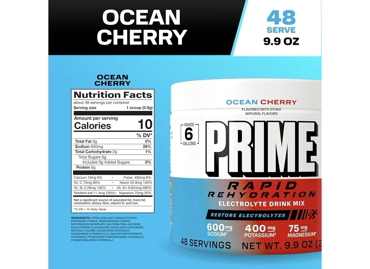 Prime Rapid Hydration Electrolyte Powder – Sugar Free Hydration Drink Mix