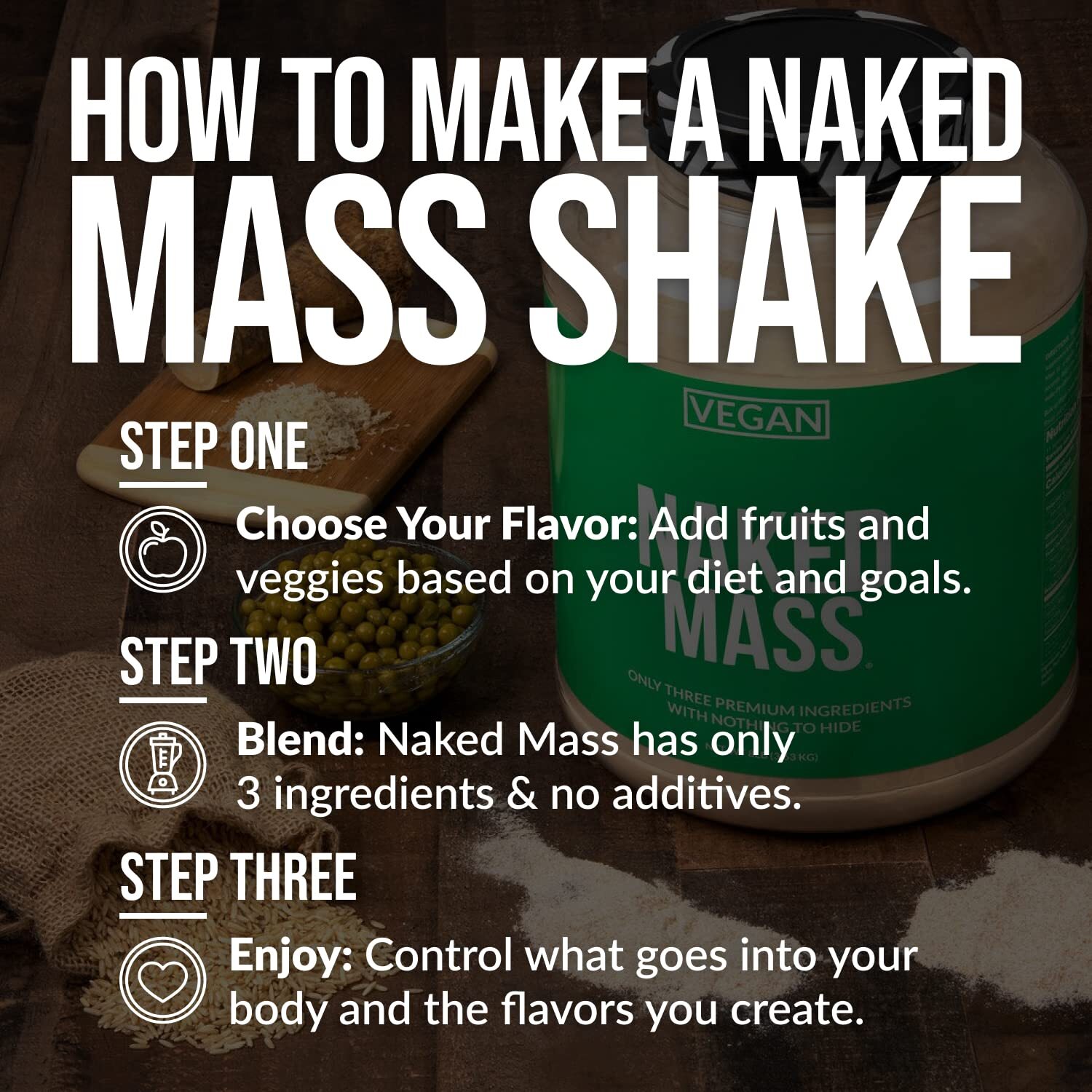 Natural Vegan Weight Gainer Protein GMO Free, Gluten Free, Soy Free & Dairy Free