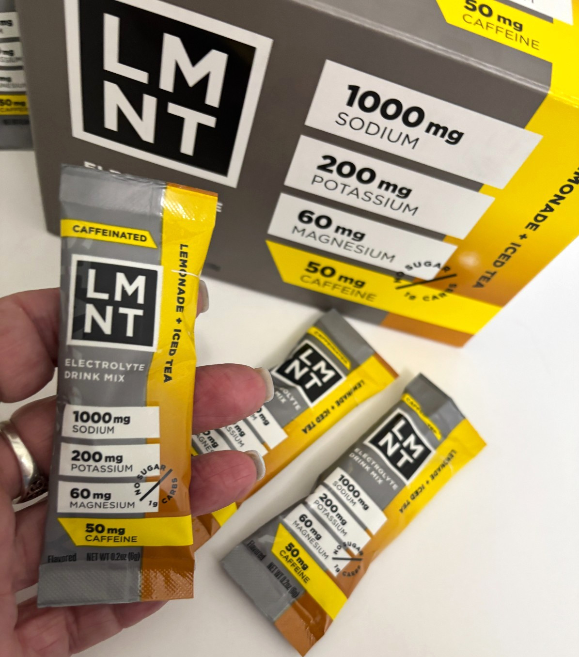 BUY 3-12 LMNT ELECTROLYTE Lemonade ICED TEA Salt HOT/COLD Hydration Drink Packet