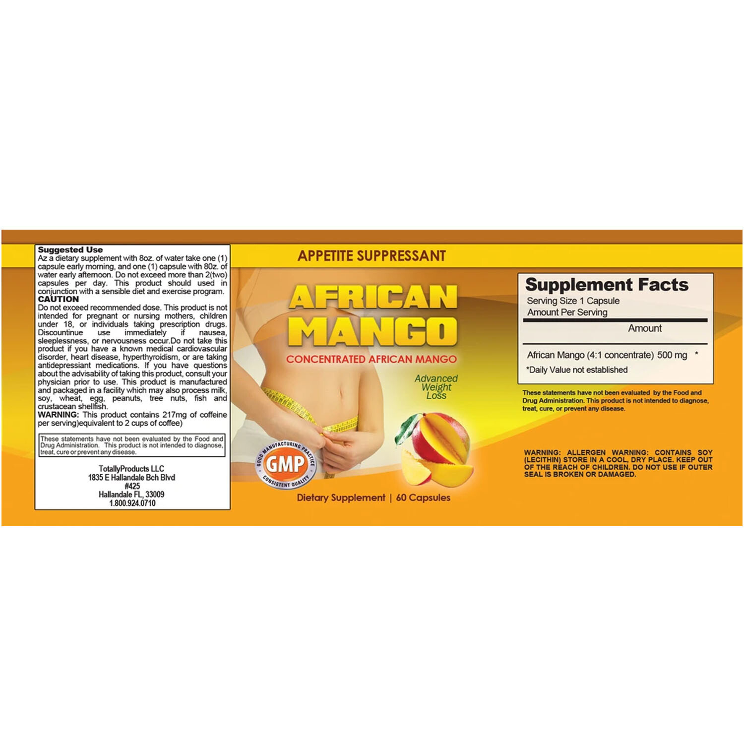 African Mango Extract Pills Weight Loss Diet Drops Fat Burn Appetite suppressant